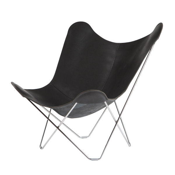 Dominick Faux Leather Accent Chair, Black