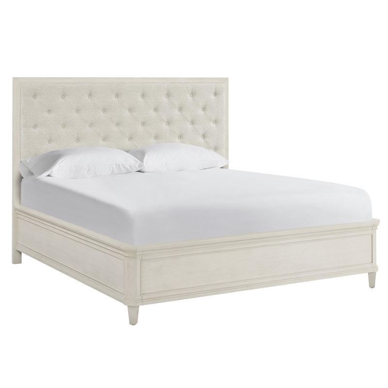 Birchaven Panel Upholstered Bed King, Ivory, Queen