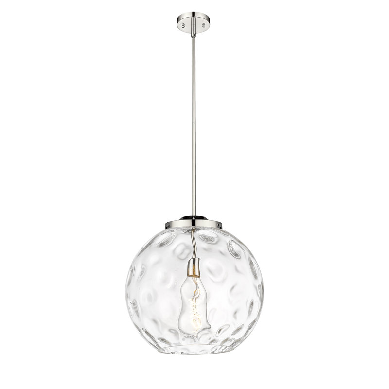Luminaire sphère suspendu à 1 lumière Ralph, Nickel poli
