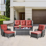 Carolina 5 - Person Patio Conversation Sets with Cushions