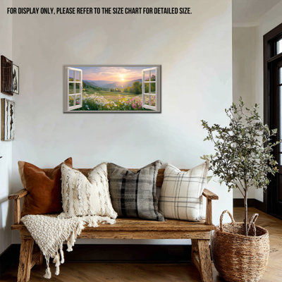  «Open Window Spring», impression sur toile, impression de nature vibrante, décor de paysage de prairie florale colorée, reproduction de nature horizontale pour le salon, 20 x 40 po