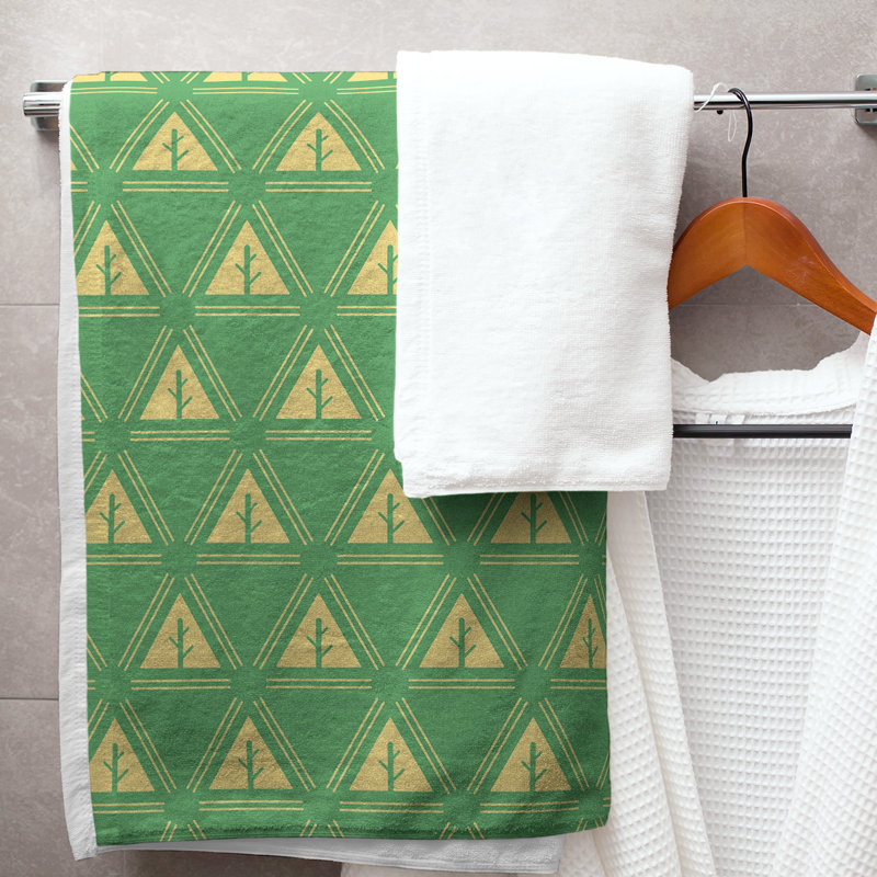 Barbra Bath Towel, Green/Gold