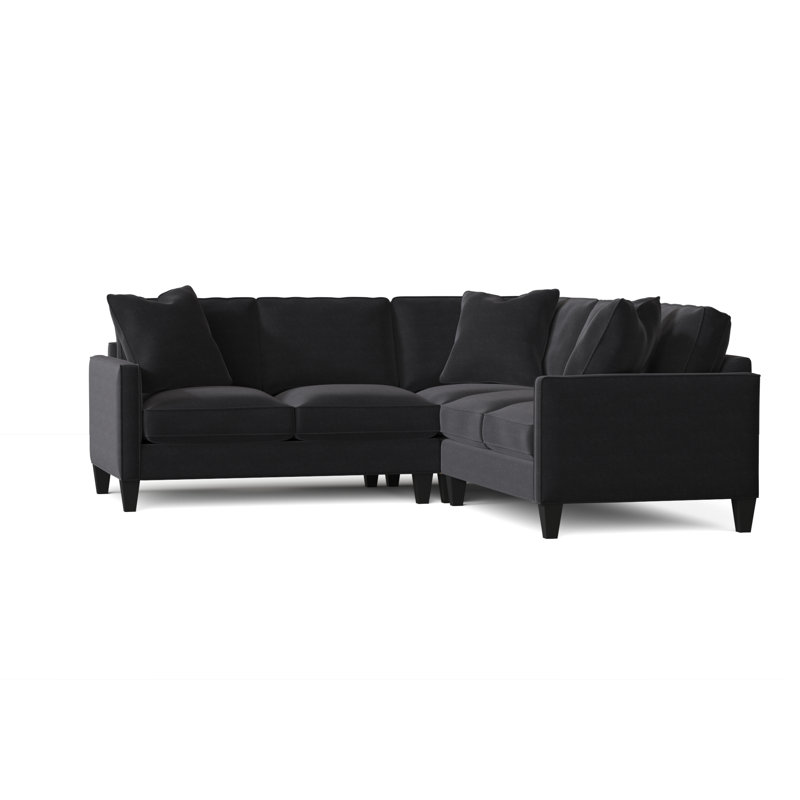Calvin Upholstered L-Shaped Sectional Symmetrical, Peyton Fawn, Akiko Graphite Performance