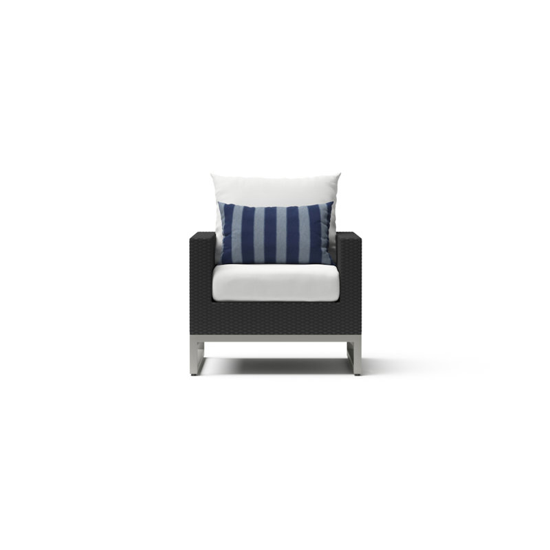 2Pc Sunbrella Outdoor Club Chairs - Grey, Brown, Navy Blue