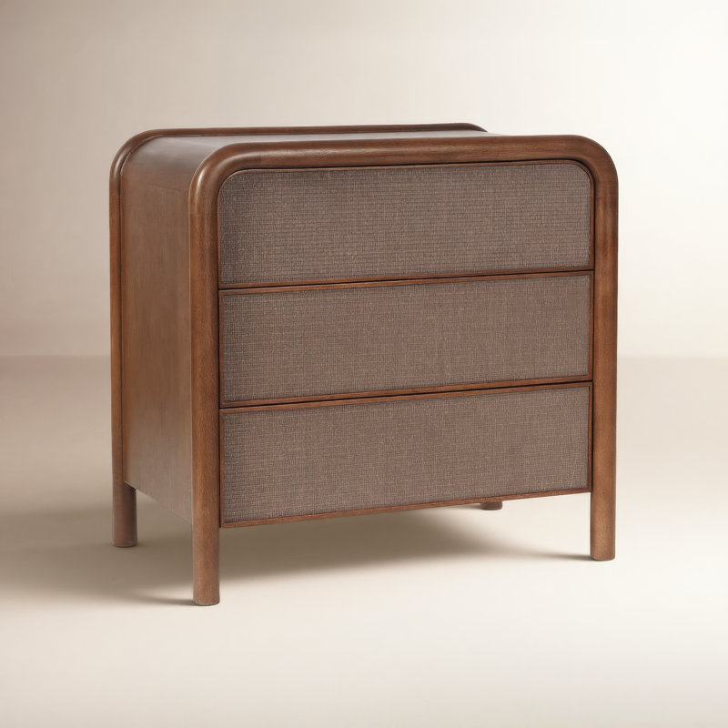 Rye 3 - Drawer Solid Wood Nightstand