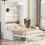 Grand lit escamotable mural avec coussin, grand lit, blanc
