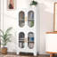 Armoires de rangement pour garde-manger Mordern avec portes en acrylique et tablettes réglables-1582570757