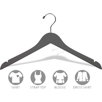 Cintre en bois avec revêtement en caoutchouc pour robe / chandail / chandail