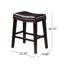 Tabouret de comptoir de 26 po avec garniture cloutée (ensemble de 2) contemporain brun foncé