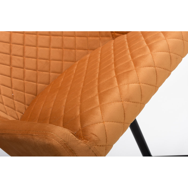 Giorgi Upholstered Counter Stool with Metal Frame, Orange