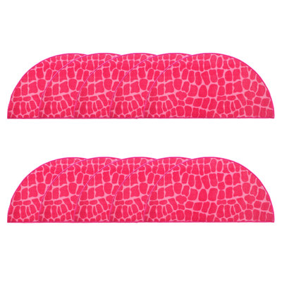 Ensemble de tapis touffetés en nylon rose / blanc Fichter