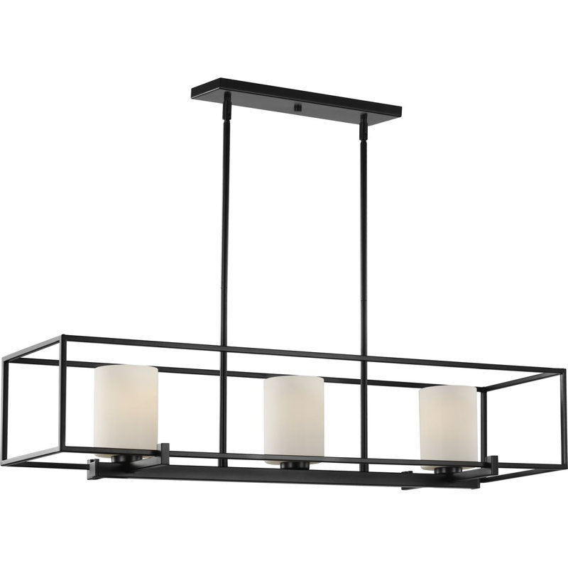Lustre linéaire unique à 3 lumières Alexi, Noir