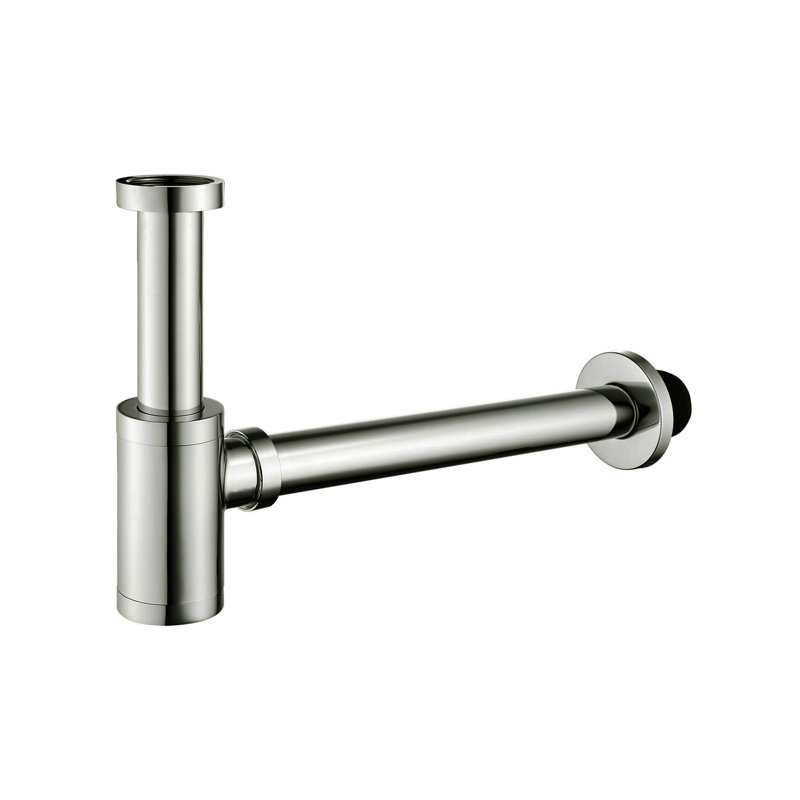 Ensemble de siphon de salle de bain avec tube réglable en hauteur Ayna Décor, Chrome