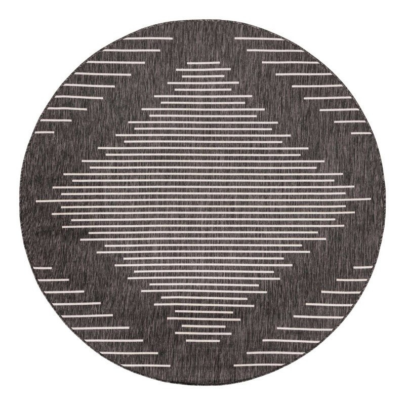 Striped Indoor / Outdoor Rug, Round 6'1"