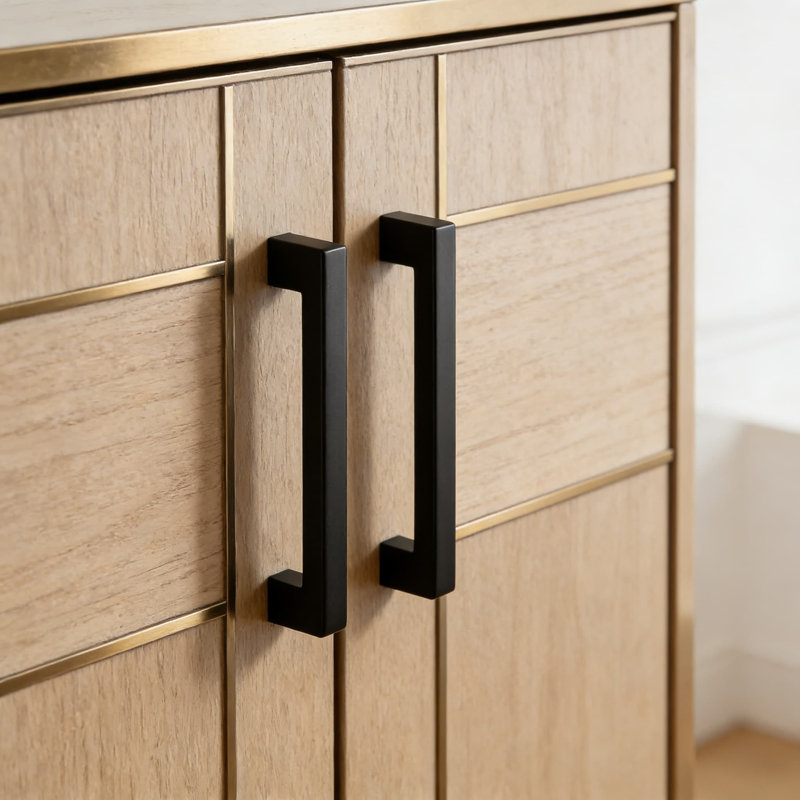 Paquet de 10 poignées de tiroir carrées minces et solides, 3 poignées d'armoire de centre à centre, finition noire mate pour la quincaillerie de cuisine et de salle de bain