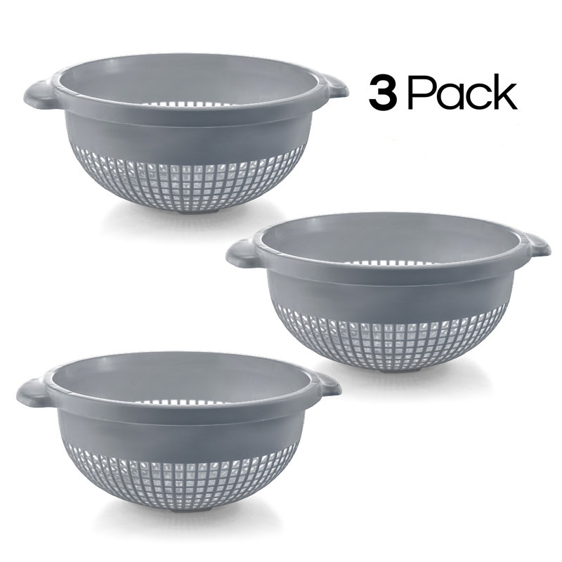 Ensemble de passoire en plastique 3 pièces ybm home, Gris