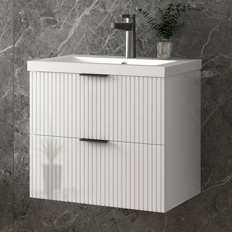 600mm Single Bathroom Vanity with Integrated Resin Basin