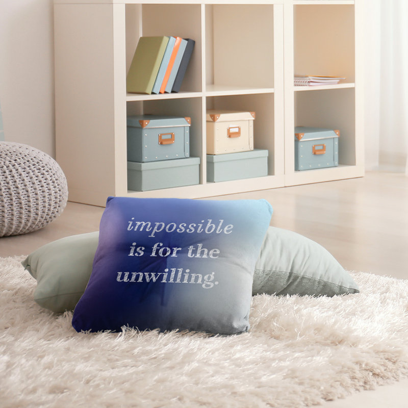 Throw Pillow, 26" H x 26" W, Blue/White