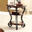 Table d'appoint en cerisier brun, conception ornée, 2 tablettes inférieures, 22 x 22 x 26,5, pour table de salon avec pieds en métal, longueur ouverte de 22 po x largeur de 26,5 po, bois massif