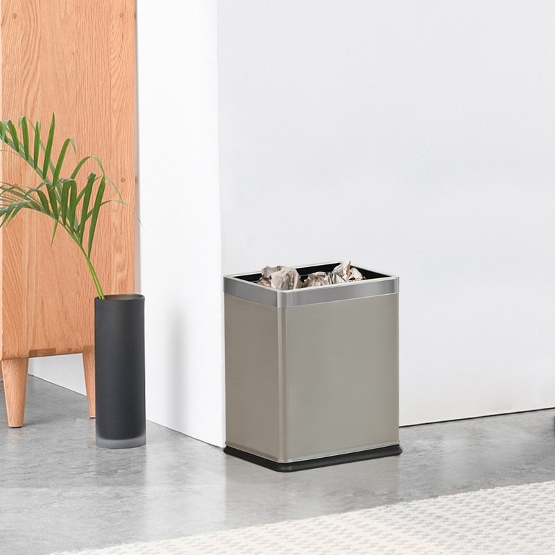 Poubelle ouverte en acier inoxydable 2,19 gallons