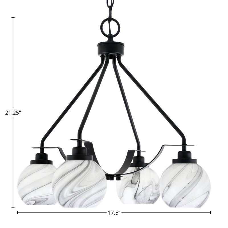Lustre 4 lumières Odyssey Downlight, Noir mat