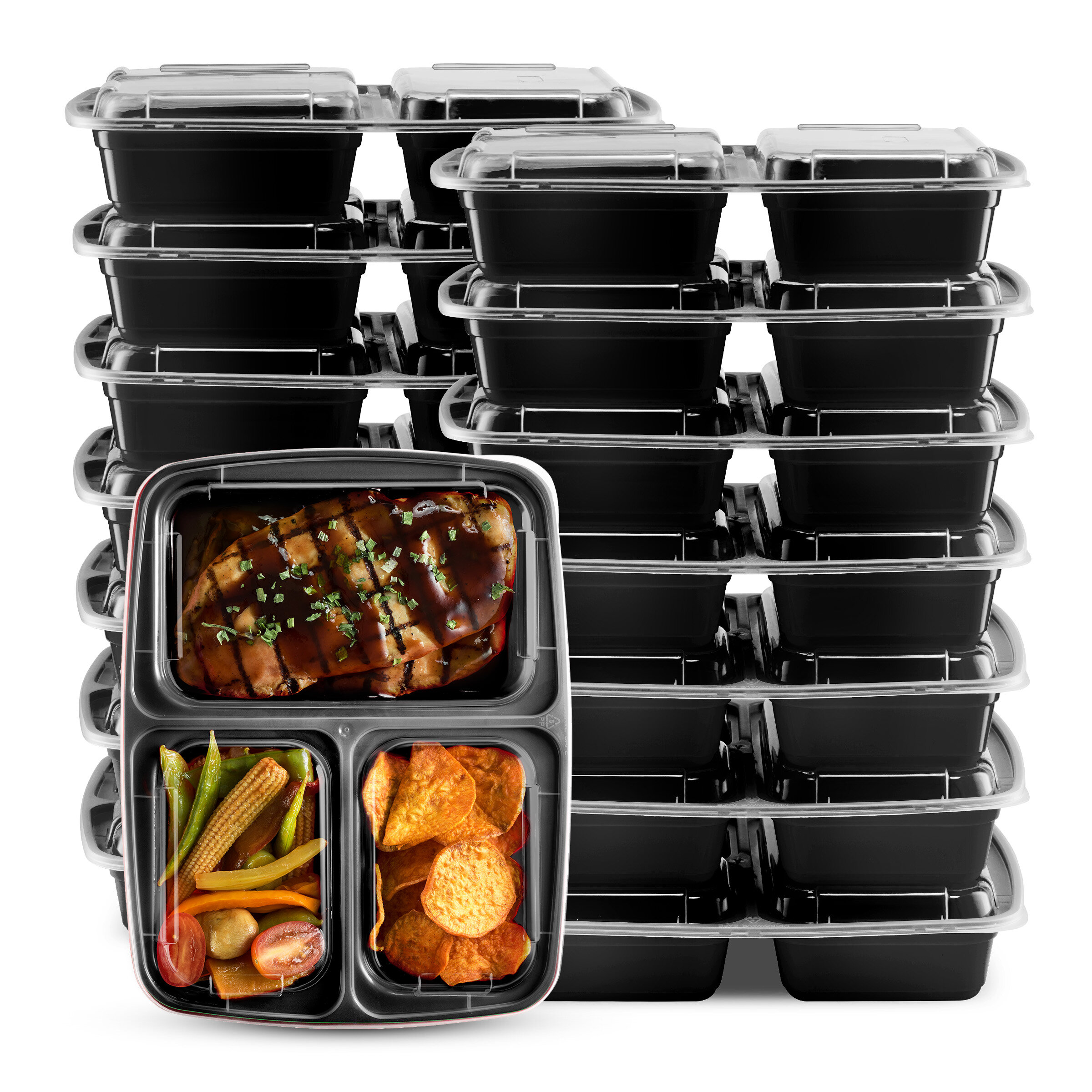 INEVIFIT Meal Prep Single Compartment 10 Container Food Storage Set