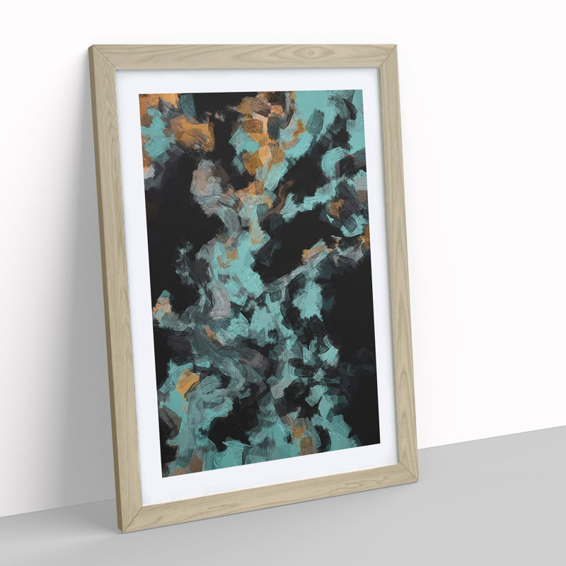 Beauty Abstract - Wall Art, 48cm H x 36cm W, Oak Framed, White