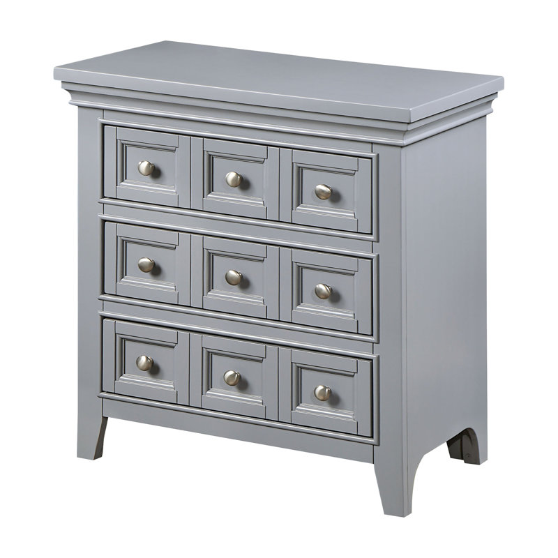 Nightstand W/ USB, Gray, Gray