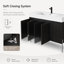 Meuble-lavabo autoportant de 48 po avec lavabo en résine, 3 portes à fermeture en douceur, armoire de rangement en contreplaqué chêne foncé pour la salle de bain, chambre principale