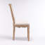 Chaise de salle à manger style français à structure carrée en bois massif avec dossier en lin, ensemble de 2