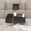 Table basse de conception unique avec 4 compartiments de rangement cachés, table de cocktail carrée avec plateau coulissant extensible, table centrale ultrabrillante UV pour le salon, 31,5 po x 31,5 po, noir-1739734625