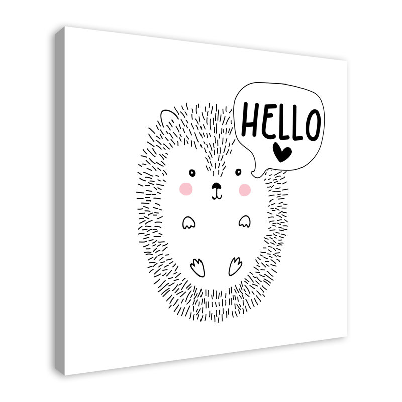 « hello hedgehog », art encadré Anley, H 36 po x l 36 po x P 1,25 po, Toile tendue