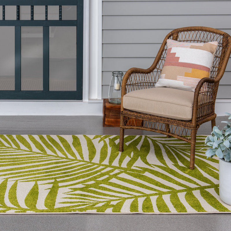 Tapis intérieur / extérieur vert Quechee, Rectangle 6 pi 7 po x 9 pi 6 po