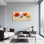 Plantes et fleurs, art sur toile rouge, blanc, orange et jaune-1713239750