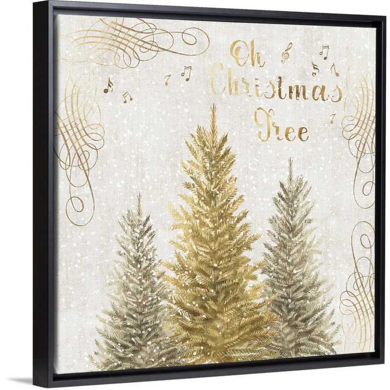Oh Christmas Tree - reproduction d'art sur toile, Cadre noir, H 18 po x l 18 po x P 1,75 po