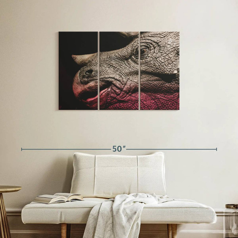 Brampt Triceratops Dinosaur Portrait, 24" H x 38" W