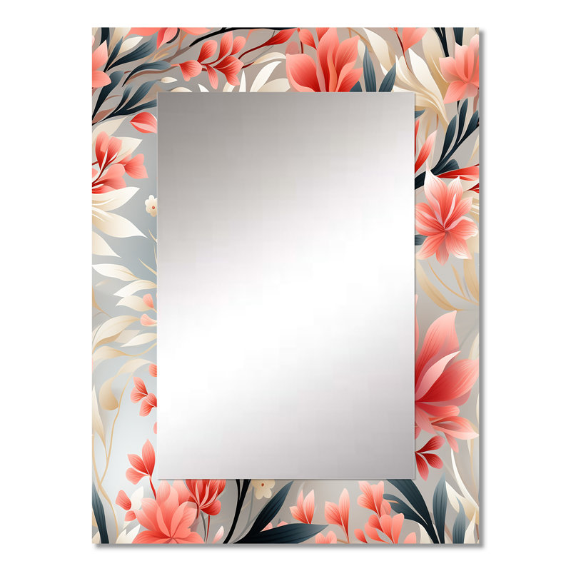 Decorative Mirror, Victorian Wall Mirror, Printed Metal Art, 32" x 24", Benazir Tribal Fusion Marble 1