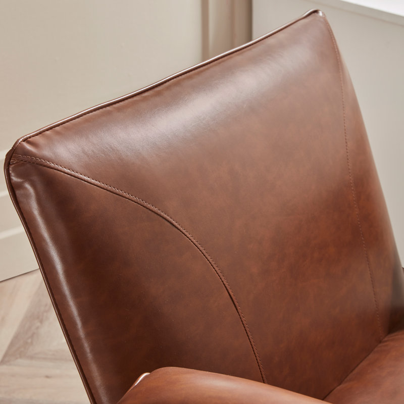 Fauteuil Klara, Similicuir brun