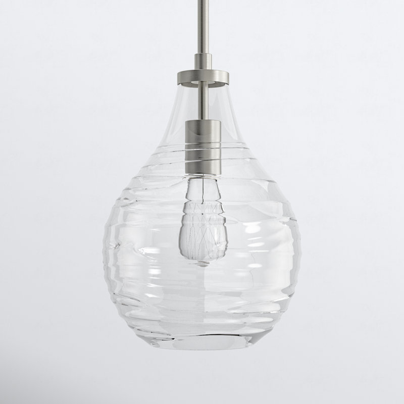 Luminaire suspendu à 1 lumière en forme de goutte, Nickel brossé