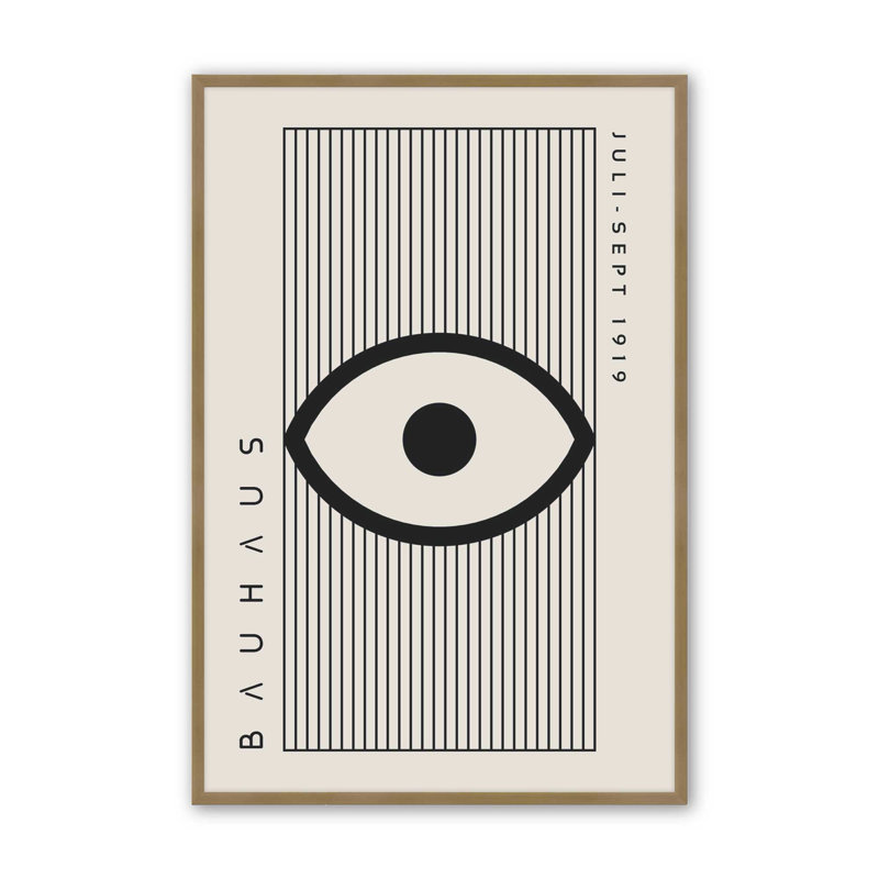 Imprimé géométrique Bauhaus, H 17,25 po x l 13,25 po, Or brossé