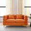Canapés modulaires | Moderne à assise profonde de 60 pouces à 2 places pour le bureau de la chambre à coucher du salon | Orange | Tissu