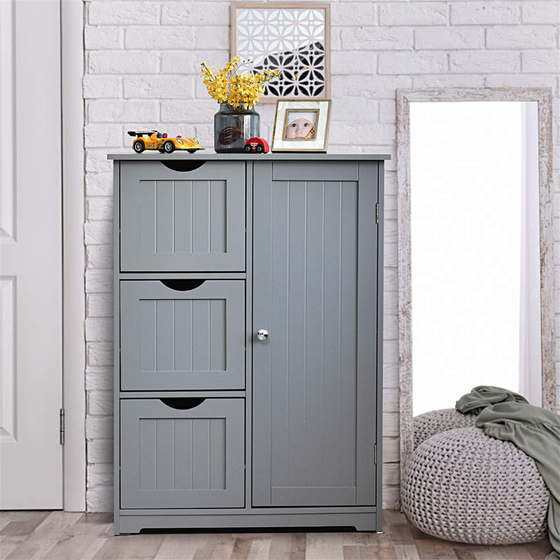 Aashritha Freestanding Bathroom Cabinet, Grey