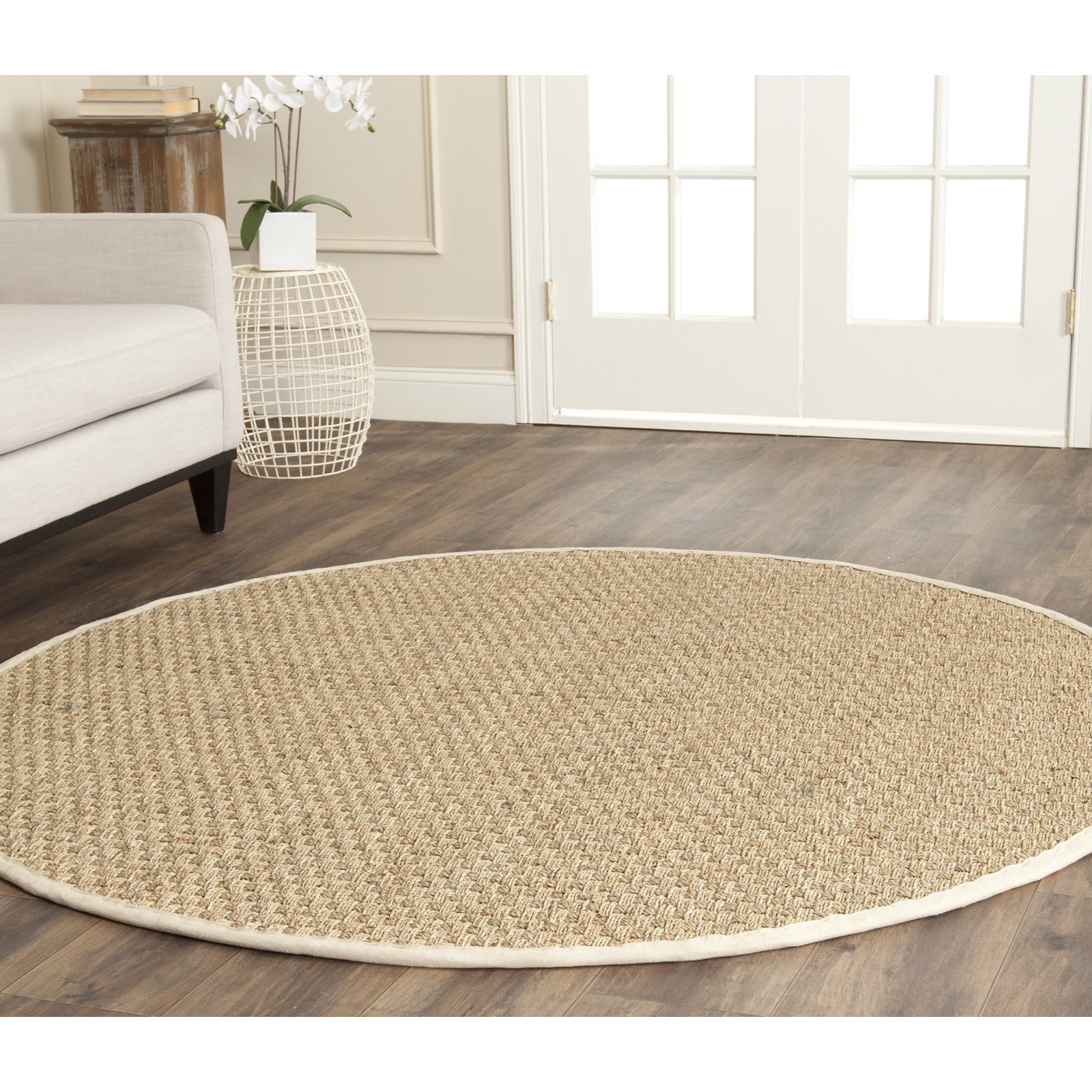Dollard Natural Fiber Seagrass Rug, Round 5'