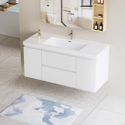 Meuble-lavabo flottant avec lavabo simple