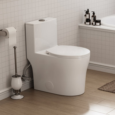 KE KING Space Saving Round Compact One-Piece Toilet (Seat Included)