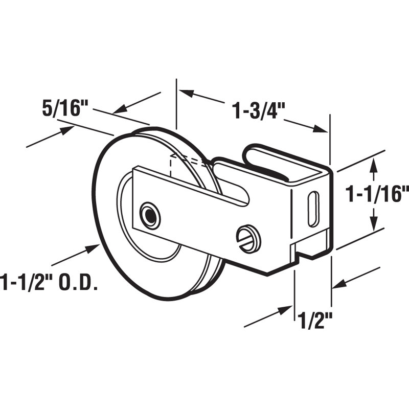 Inner Housing Only, 1-1/2 Inch Steel Roller, Use With D 1545 Outer Housing, 1 Pack