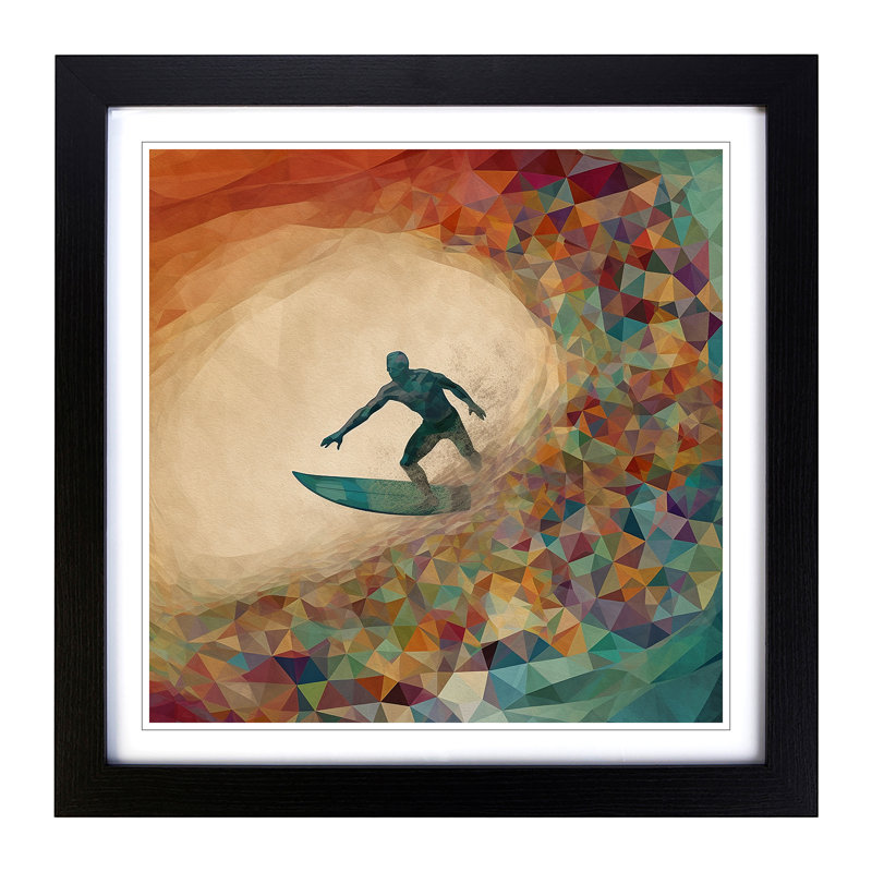 Surfing Precisionism - Framed Print, Black