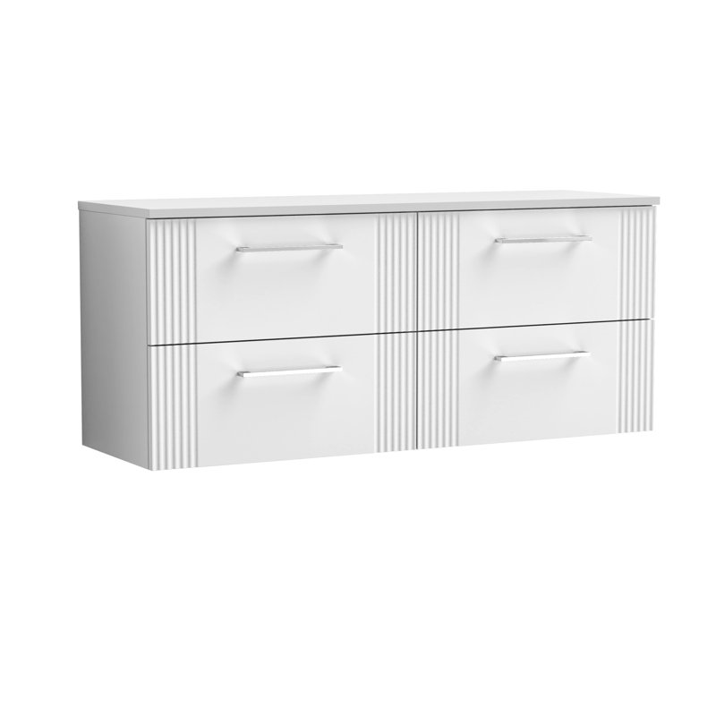 Deco 120.5cm Single Bathroom Vanity Base Only in White, Satin White