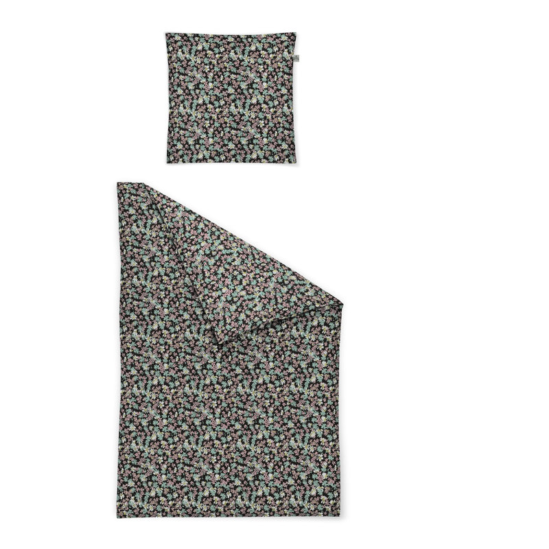 Eco Black 81 TC Reversible Duvet Cover Set, Single - 1 Pillowcase (80 x 80 cm)