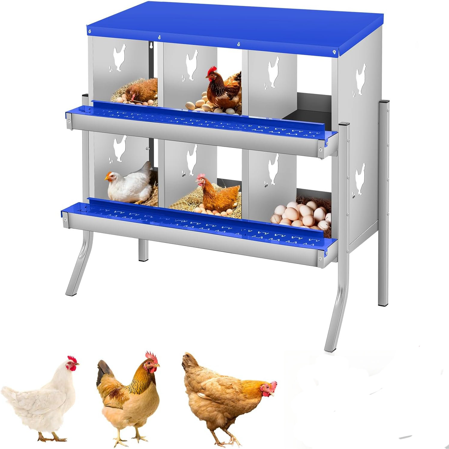 Box For Chicken Tucker Murphy Pet™ Chicken Nesting Box, 6 Compartments Nesting Box for ...